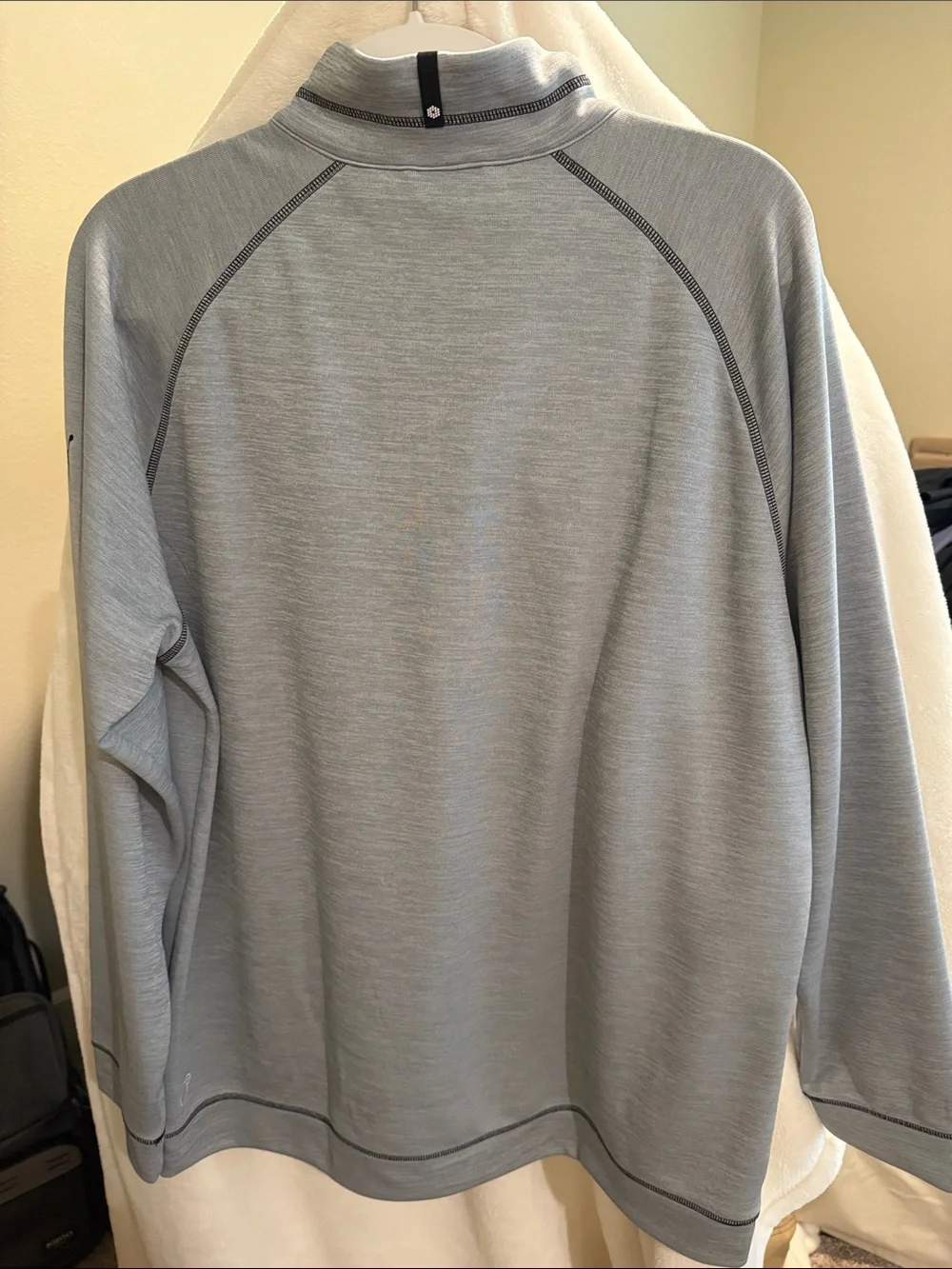 Puma Men's Light Gray Quarter-Zip Performance Sweater